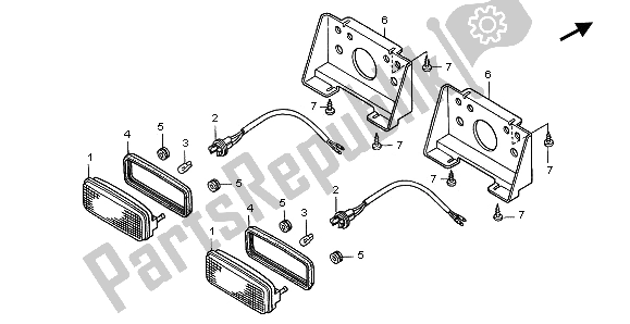 All parts for the Taillight of the Honda TRX 450 FE Fourtrax Foreman ES 2002