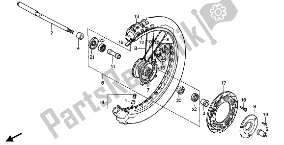 Todas las partes para Rueda Delantera de Honda CR 500R 1991