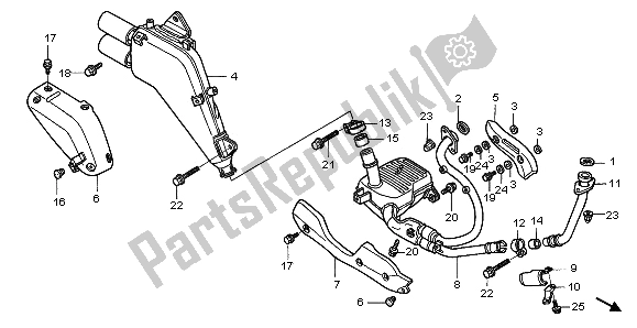 All parts for the Exhaust Muffler of the Honda XL 650V Transalp 2006