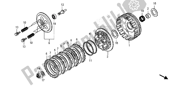 Toutes les pièces pour le Embrayage du Honda CRF 250M 2015