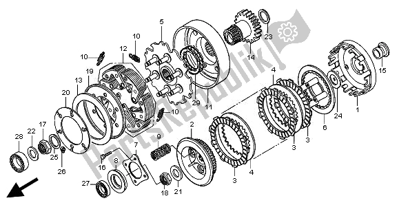 Tutte le parti per il Frizione del Honda TRX 500 FE Foretrax Foreman ES 2010