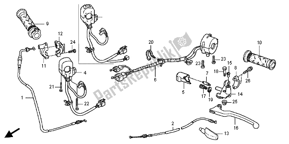 Tutte le parti per il Maniglia Leva E Interruttore E Cavo del Honda CBR 125 RS 2013