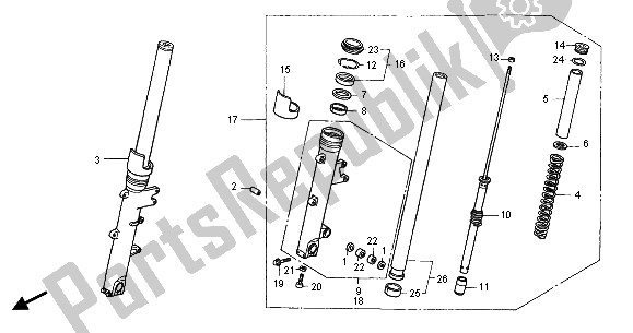 Todas las partes para Tenedor Frontal de Honda CB 1100 SF 2001