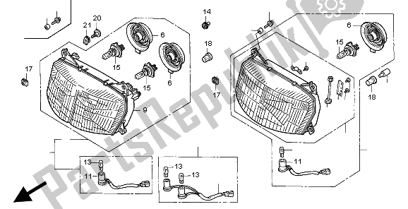 Todas las partes para Faro (reino Unido) de Honda VFR 750F 1997