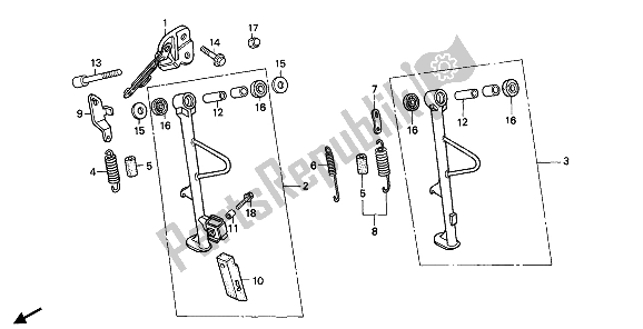 Tutte le parti per il In Piedi del Honda VFR 400R3 1990