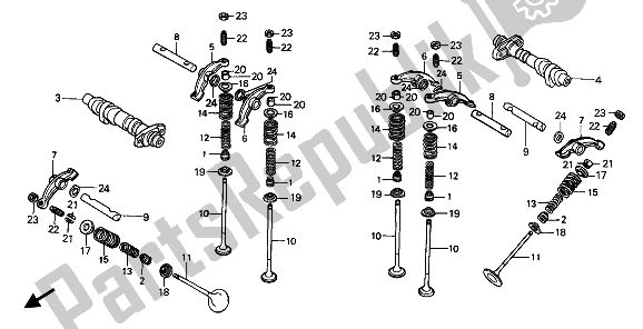 Todas las partes para árbol De Levas Y Válvula de Honda VT 600C 1994