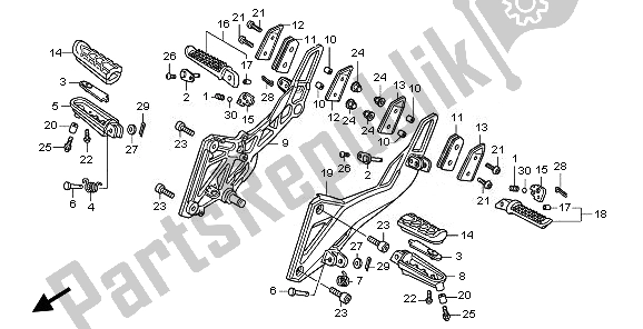 All parts for the Step of the Honda CB 600 FA Hornet 2008
