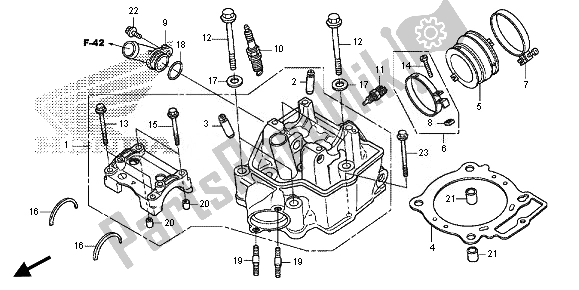 Alle onderdelen voor de Cilinderkop van de Honda CRF 450R 2014