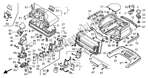 Toutes les pièces pour le Coffre du Honda GL 1800A 2001