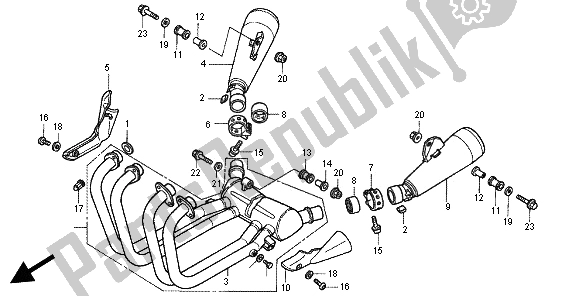 Todas las partes para Silenciador De Escape de Honda CB 1300X4 1997