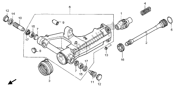 Toutes les pièces pour le Bras Oscillant du Honda NTV 650 1997