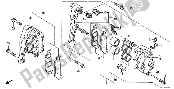 Tutte le parti per il Pinza Freno Anteriore del Honda XRV 750 Africa Twin 1994