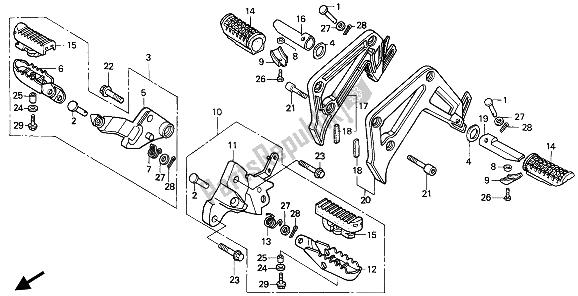 Tutte le parti per il Passo del Honda XRV 750 Africa Twin 1991