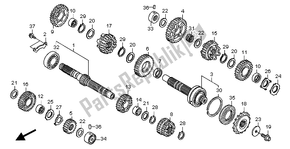 Toutes les pièces pour le Transmission du Honda XL 1000V 2007