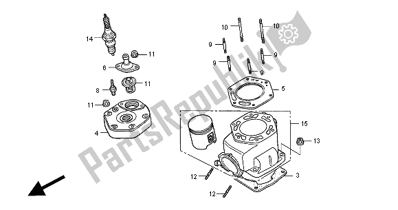 Toutes les pièces pour le Cylindre Et Culasse du Honda NSR 125R 2000