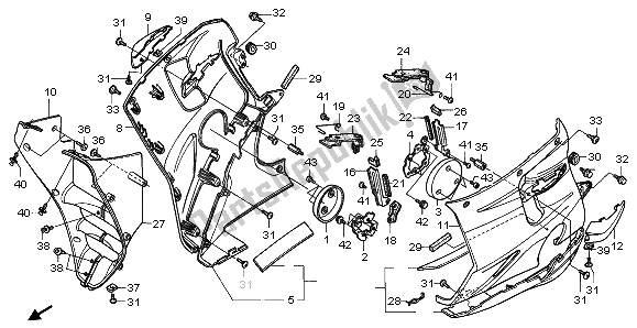 Tutte le parti per il Cappuccio Inferiore del Honda CBR 1000F 1996