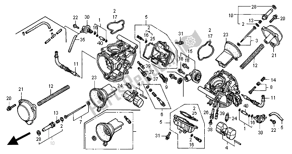 All parts for the Carburetor (component Parts) of the Honda VTR 1000F 2000