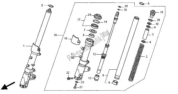 Todas las partes para Tenedor Frontal de Honda VTR 1000F 2000