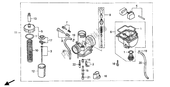 Todas las partes para Carburador de Honda CR 80R2 1986