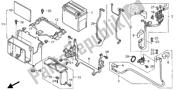 All parts for the Battery of the Honda VTX 1800C1 2006