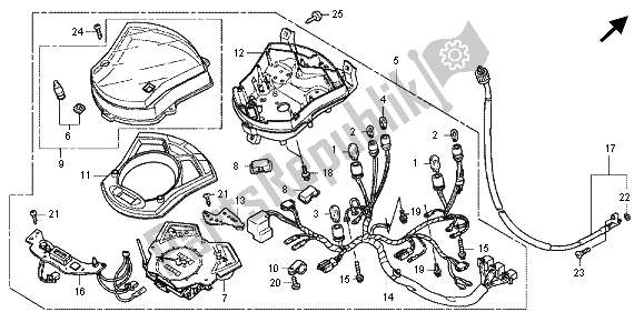 All parts for the Meter of the Honda SH 150 2012