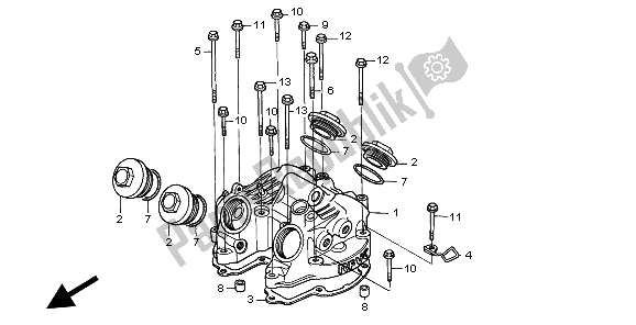 Todas las partes para Cubierta De Tapa De Cilindro de Honda NX 650 1997