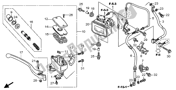 Wszystkie części do G?ówny Cylinder Hamulca Przedniego (abs) Honda FJS 400A 2009