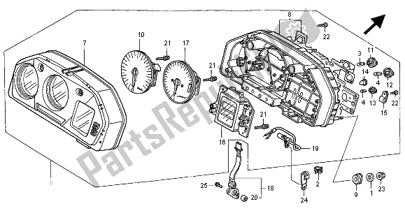 All parts for the Meter (mph) of the Honda VFR 800 FI 2000