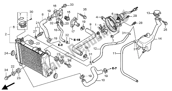 Todas las partes para Radiador de Honda CBR 125R 2004