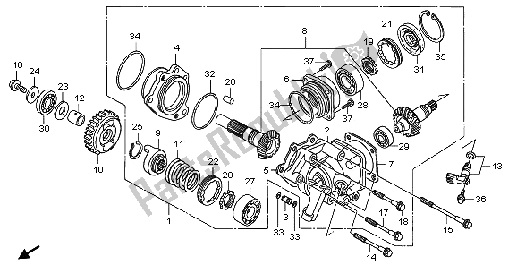 All parts for the Side Gear Case of the Honda NT 700V 2006