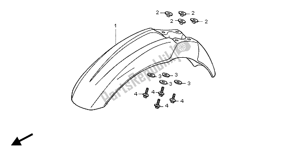 Tutte le parti per il Parafango Anteriore del Honda XR 400R 1997