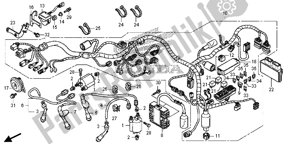 Alle onderdelen voor de Kabelboom van de Honda VT 750 CS 2013