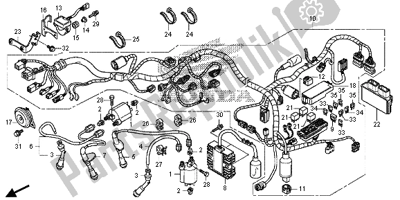 All parts for the Wire Harness of the Honda VT 750 CS 2013
