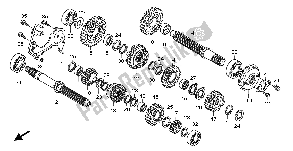 Tutte le parti per il Trasmissione del Honda XL 650V Transalp 2002