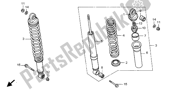 Todas las partes para Cojín Trasero de Honda TRX 400 FW Fourtrax Foreman 2001