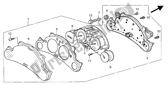 Tutte le parti per il Metro (kmh) del Honda CBF 600S 2004