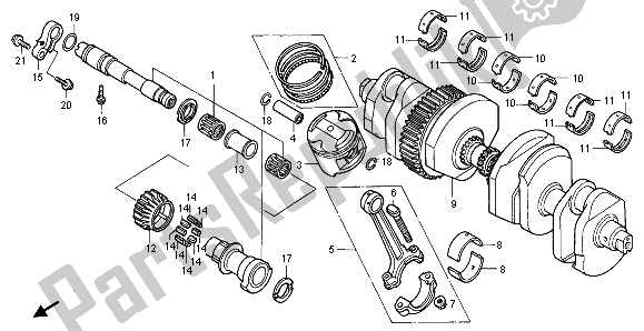 All parts for the Crankshaft & Piston of the Honda CB 1000F 1996