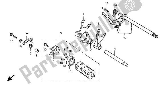 Todas las partes para Tambor De Cambio De Marchas de Honda VT 750C 1998