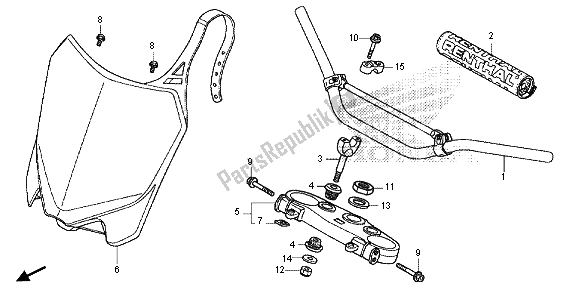 All parts for the Handle Pipe & Top Bridge of the Honda CRF 250R 2015