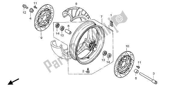 Tutte le parti per il Ruota Anteriore del Honda CBR 600 RR 2006