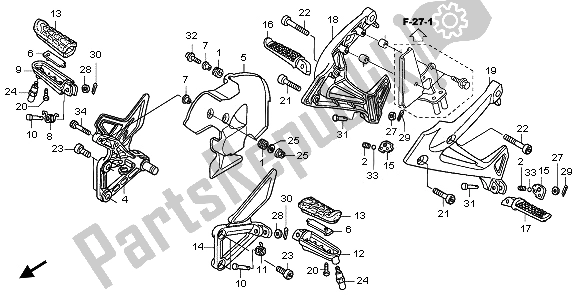 All parts for the Step of the Honda VFR 800 2009