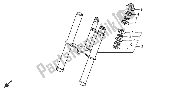 All parts for the Front Fork of the Honda CRF 50F 2005