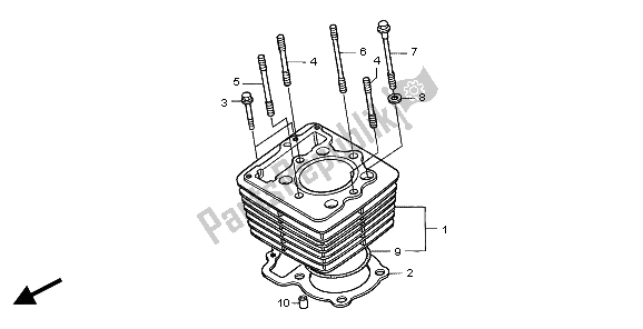 Tutte le parti per il Cilindro del Honda XR 400R 1997