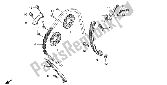 Alle onderdelen voor de Nokkenketting & Spanner van de Honda CBR 600F 2007