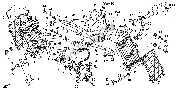 Alle onderdelen voor de Radiator van de Honda XL 1000 VA 2009