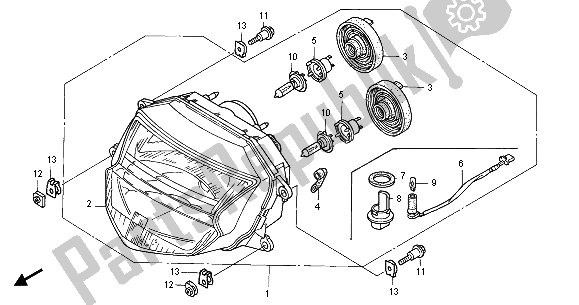 All parts for the Headlight (eu) of the Honda CBR 1100 XX 2001