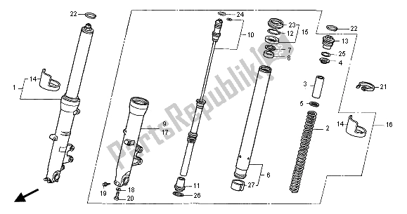 Tutte le parti per il Forcella Anteriore del Honda CBR 600 FS 2001