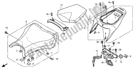 Todas las partes para Asiento de Honda CBR 1000 RR 2013