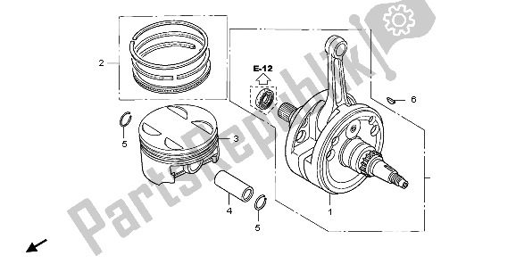 Todas las partes para Cigüeñal Y Pistón de Honda TRX 450 ER 2007