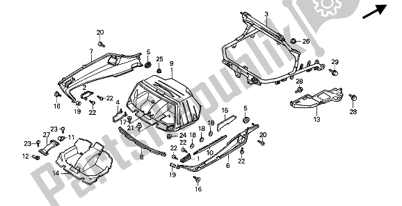 All parts for the Trunk & Under Cover of the Honda CN 250 1 1994